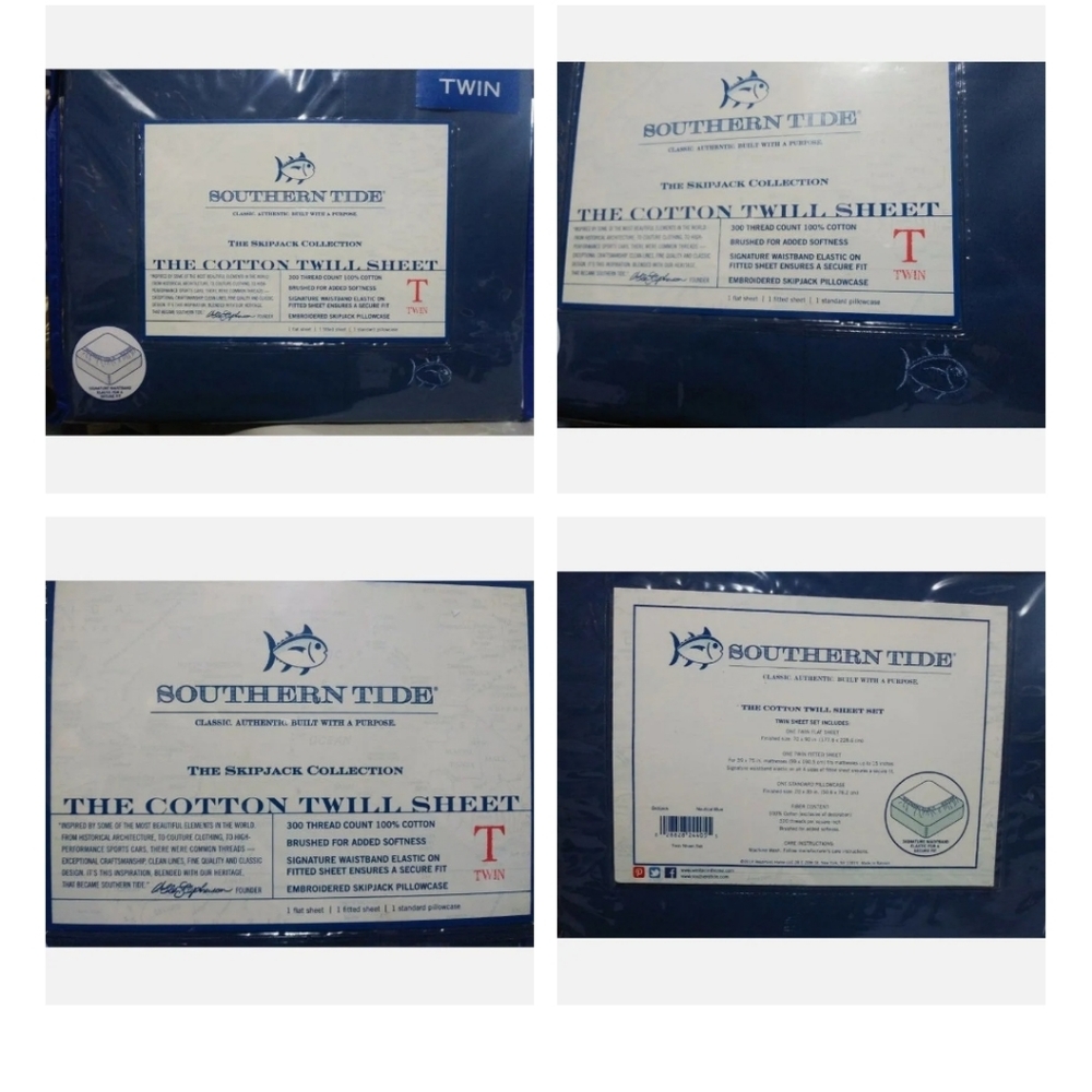New Southern Tide 4 Twin Size Sheet Sets 300 Thread count - Picture 7 of 10